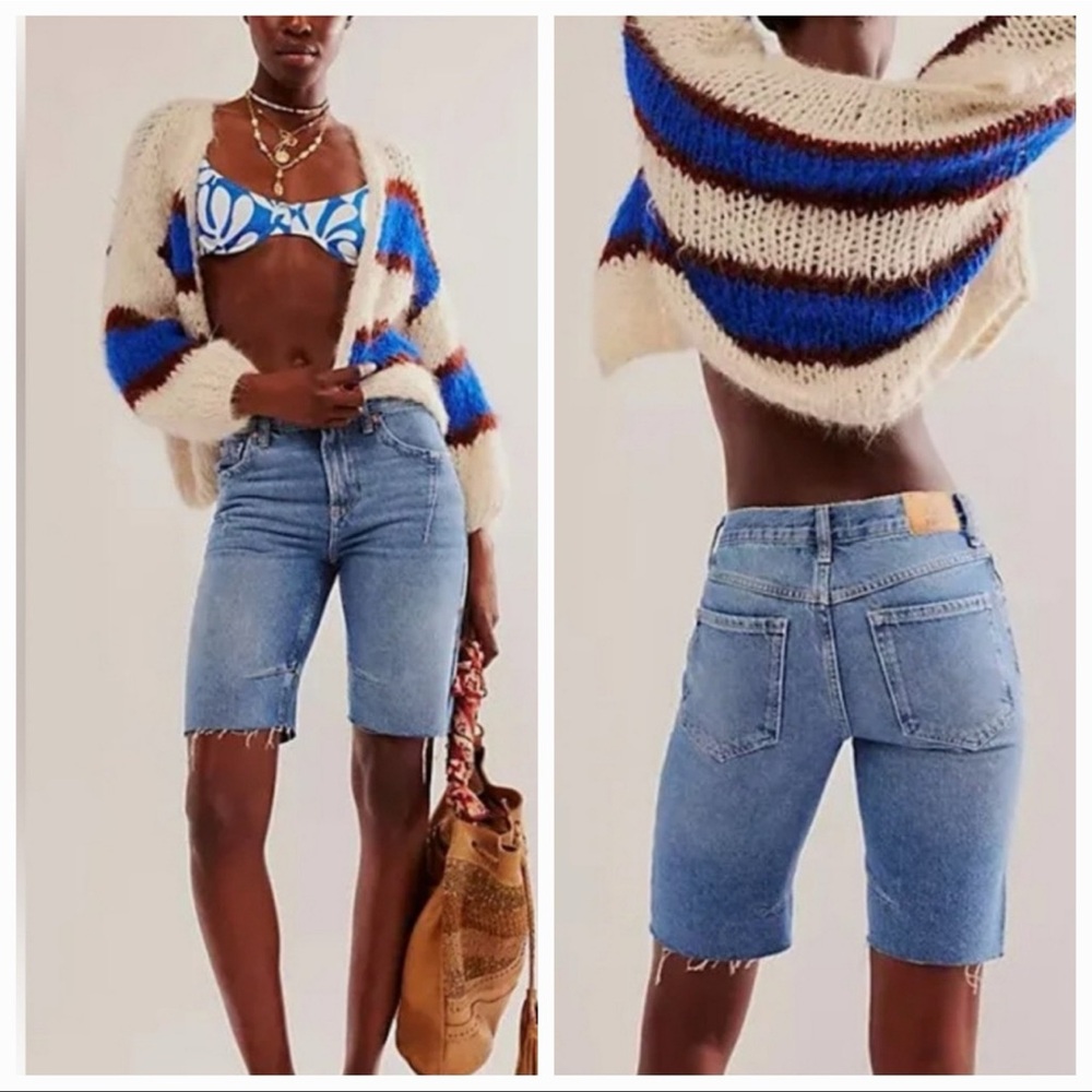 Free People We The Free Ghost Town Denim Shorts